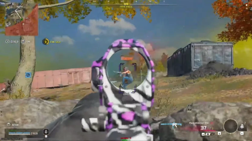 Call of Duty Cheats ESP — enemy boxes and distance in a match